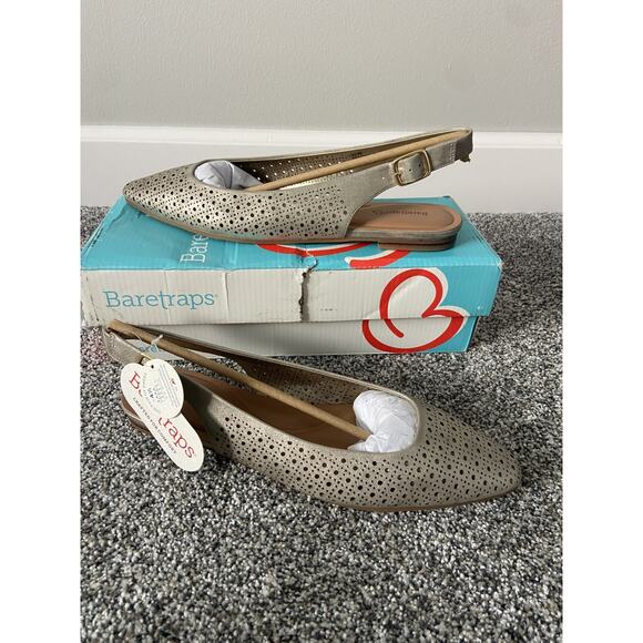 Women’s Baretraps Riva Slingback Flats Champagne Size 9 NIB - Picture 3 of 6